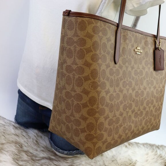 NWT COACH CITY TOTE BAG IN SIGNATURE CANVAS CV976 IMXHE - Picture 6 of 13